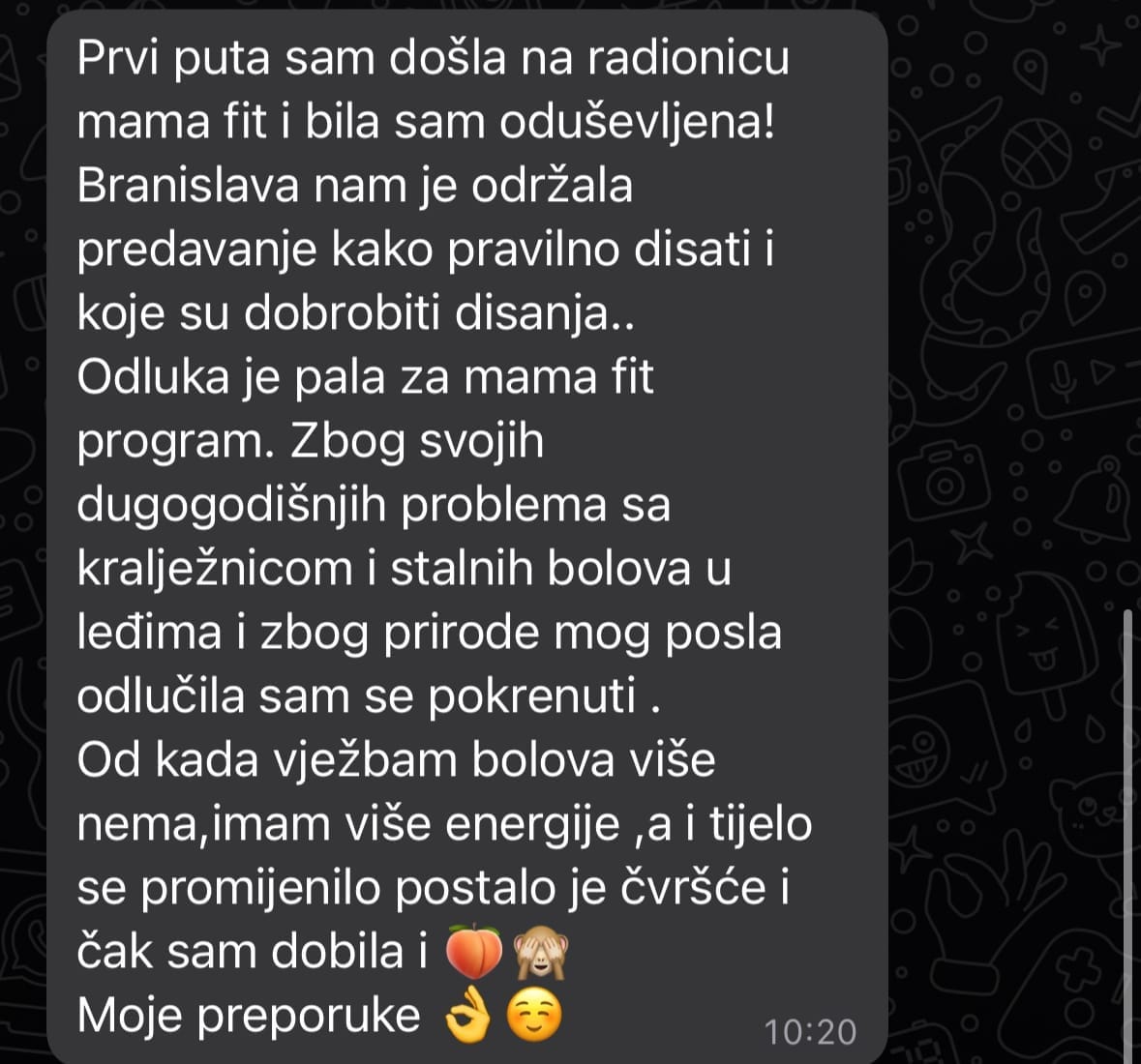 Poruka klijentkinje