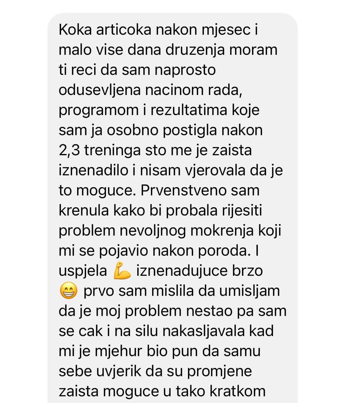 Poruka klijentkinje